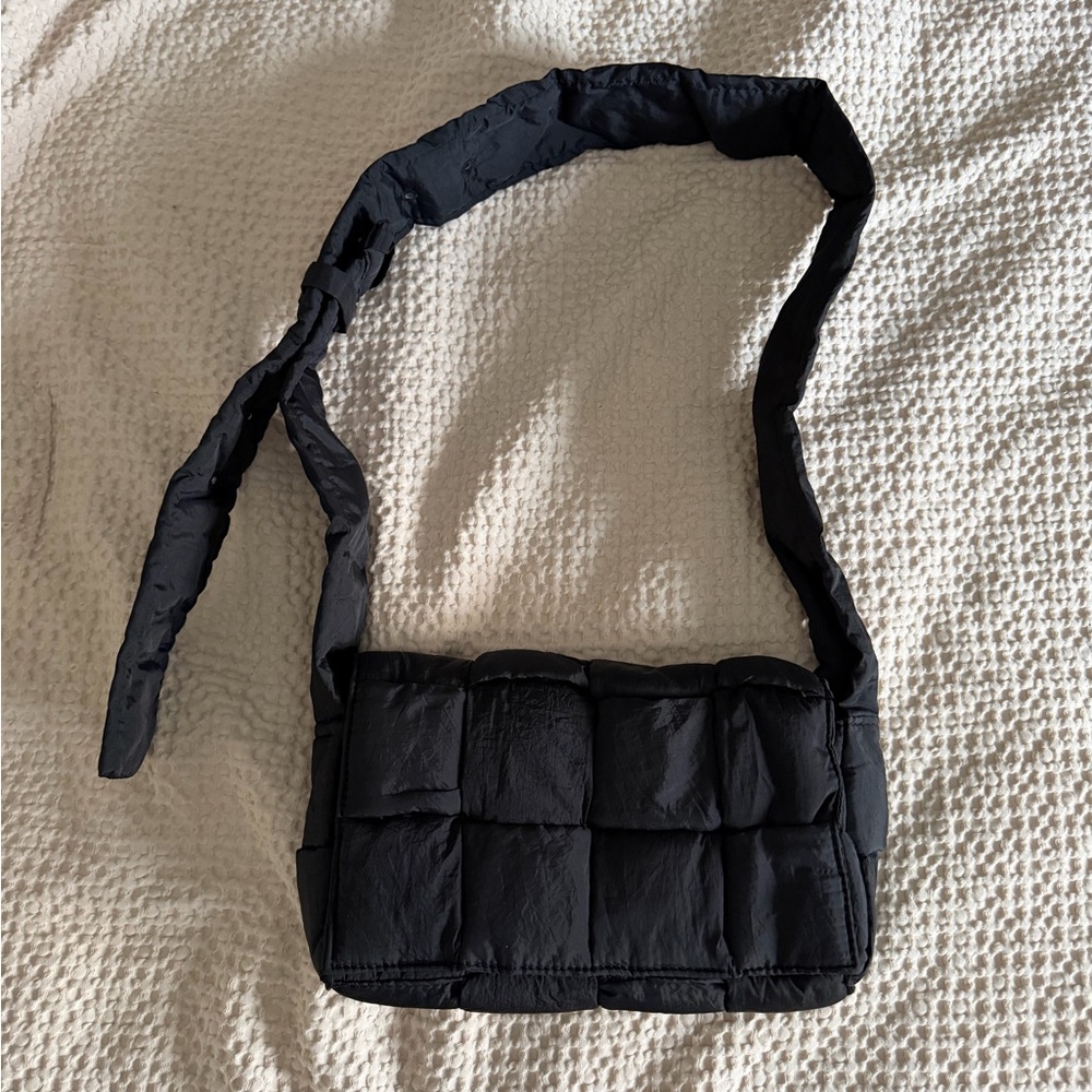 Black Quilted Crossbody Bag - Unbranded